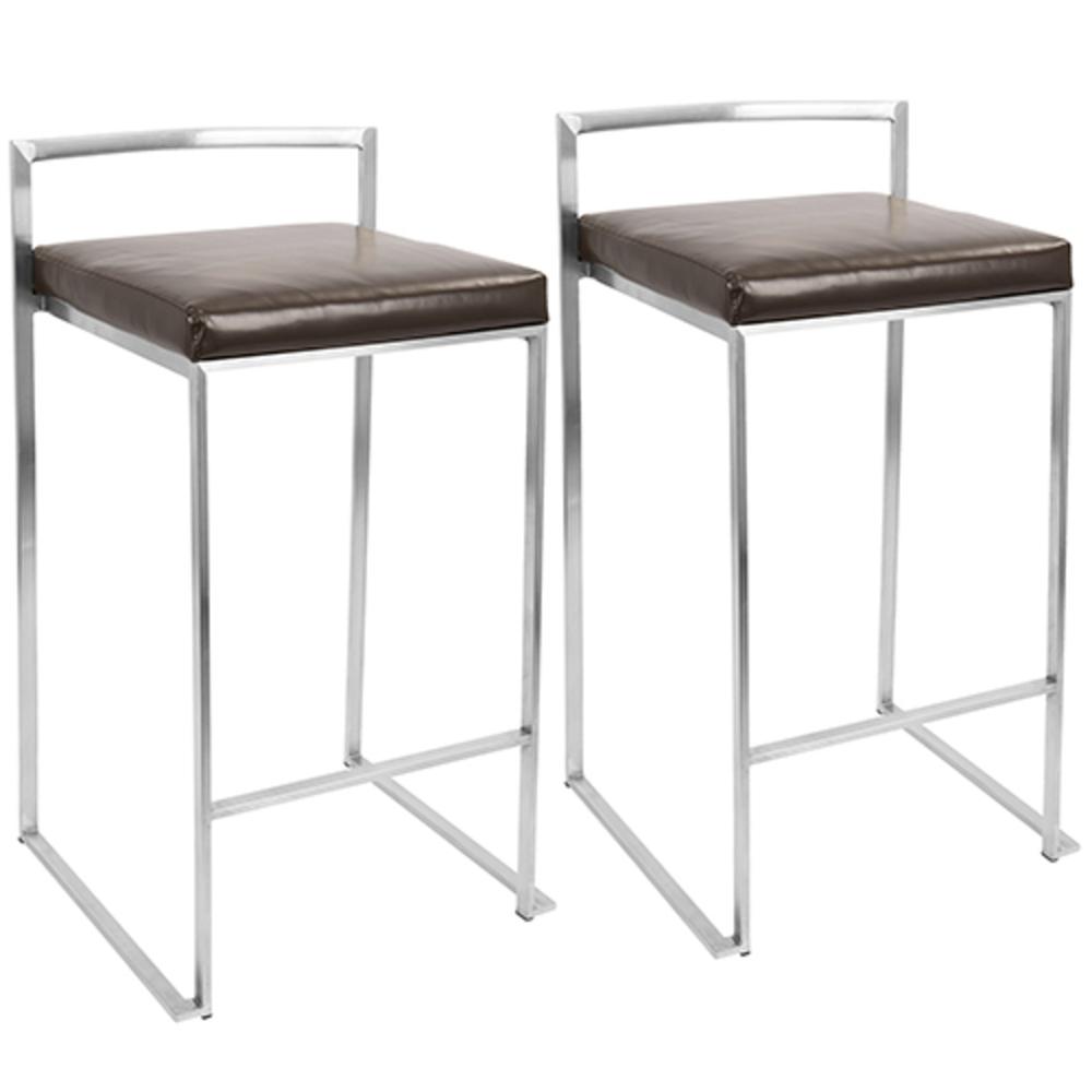 Brown Fuji Stacker Counter Stool - Set of 2
