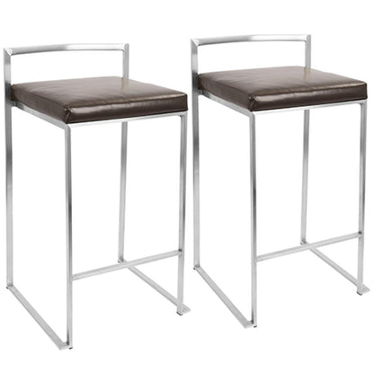 Brown Fuji Stacker Counter Stool - Set of 2