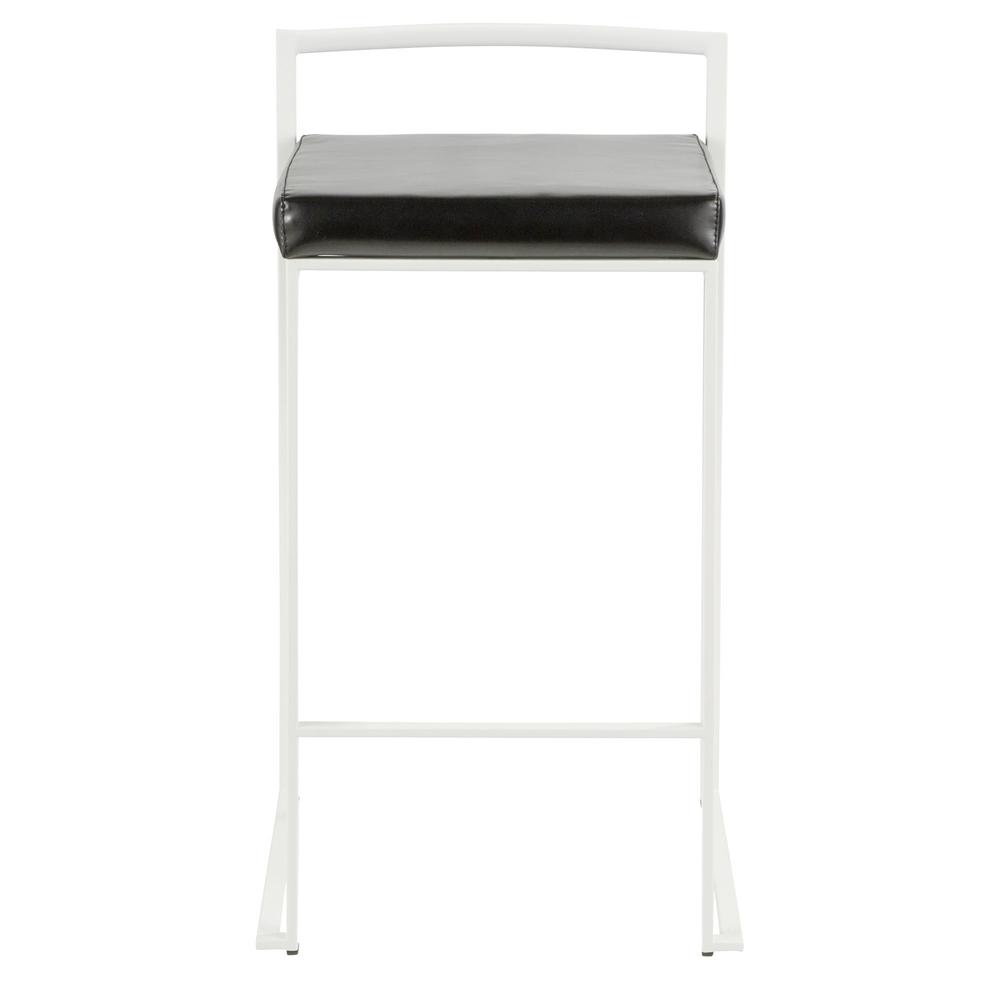 White, Black Fuji Stacker Counter Stool - Set of 2