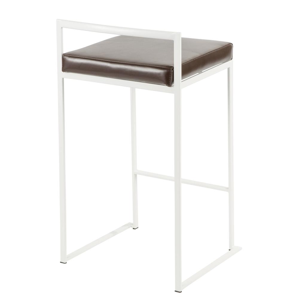 White, Brown Fuji Stacker Counter Stool - Set of 2