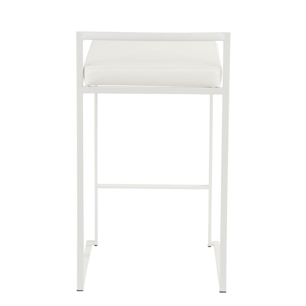 White, White Fuji Stacker Counter Stool - Set of 2