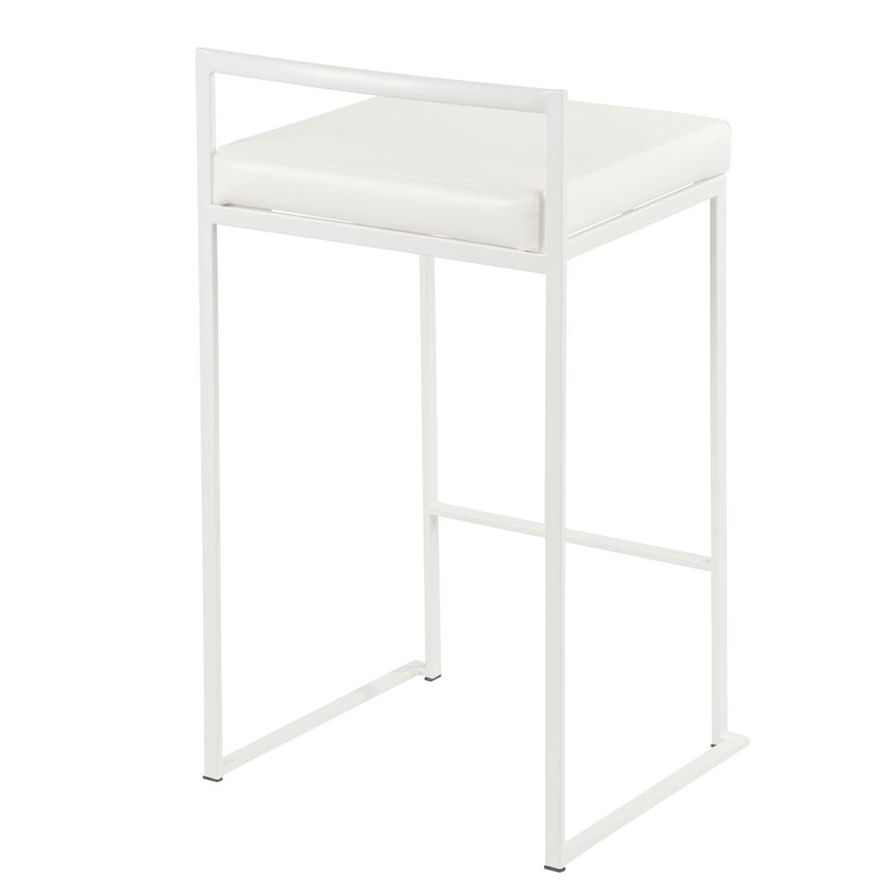 White, White Fuji Stacker Counter Stool - Set of 2