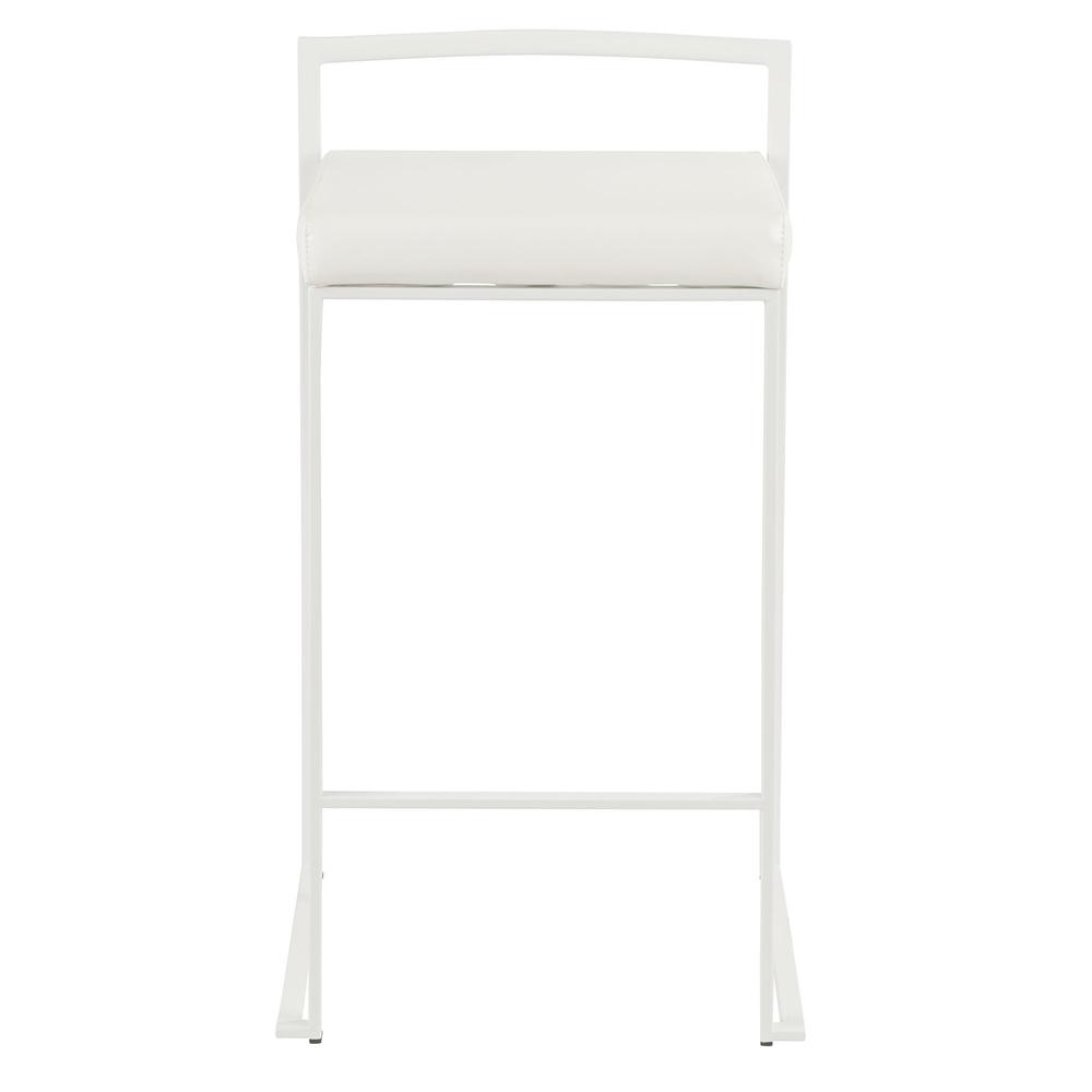 White, White Fuji Stacker Counter Stool - Set of 2
