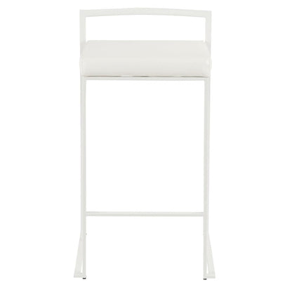 White, White Fuji Stacker Counter Stool - Set of 2