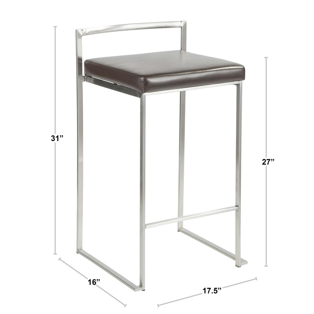 Brown Fuji Stacker Counter Stool - Set of 2
