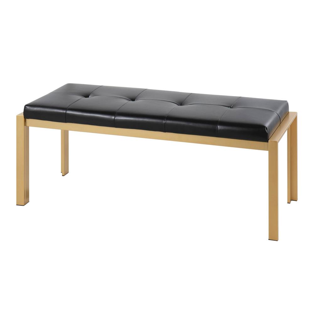 Gold Metal, Black PU Fuji Bench