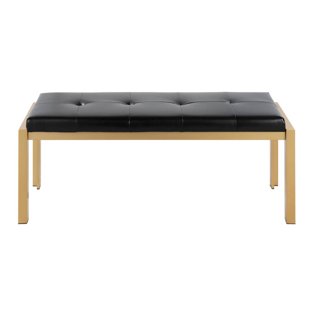 Gold Metal, Black PU Fuji Bench