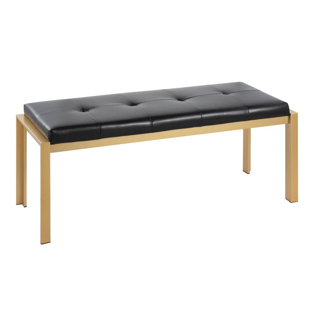 Gold Metal, Black PU Fuji Bench
