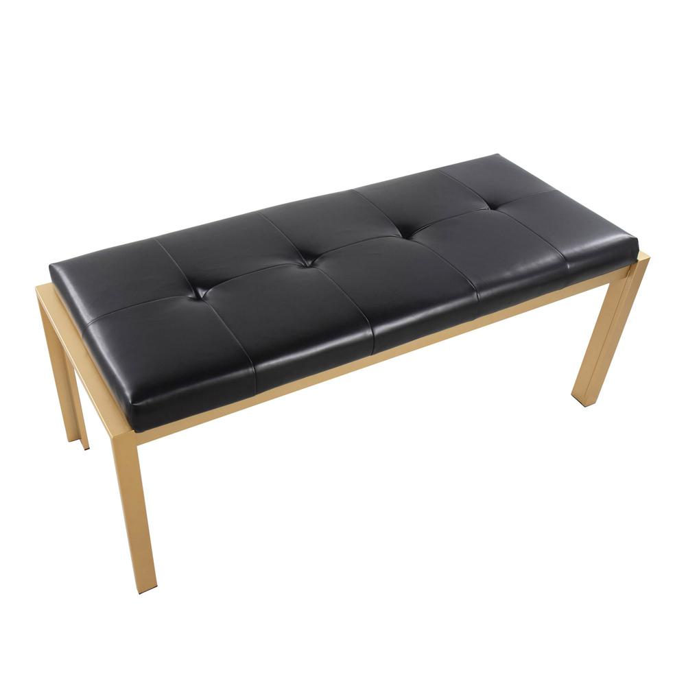 Gold Metal, Black PU Fuji Bench