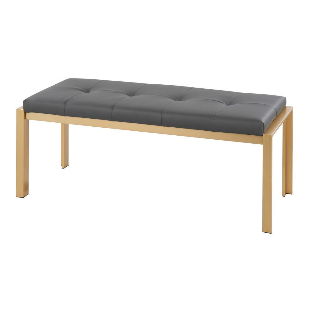Gold Metal, Grey PU Fuji Bench