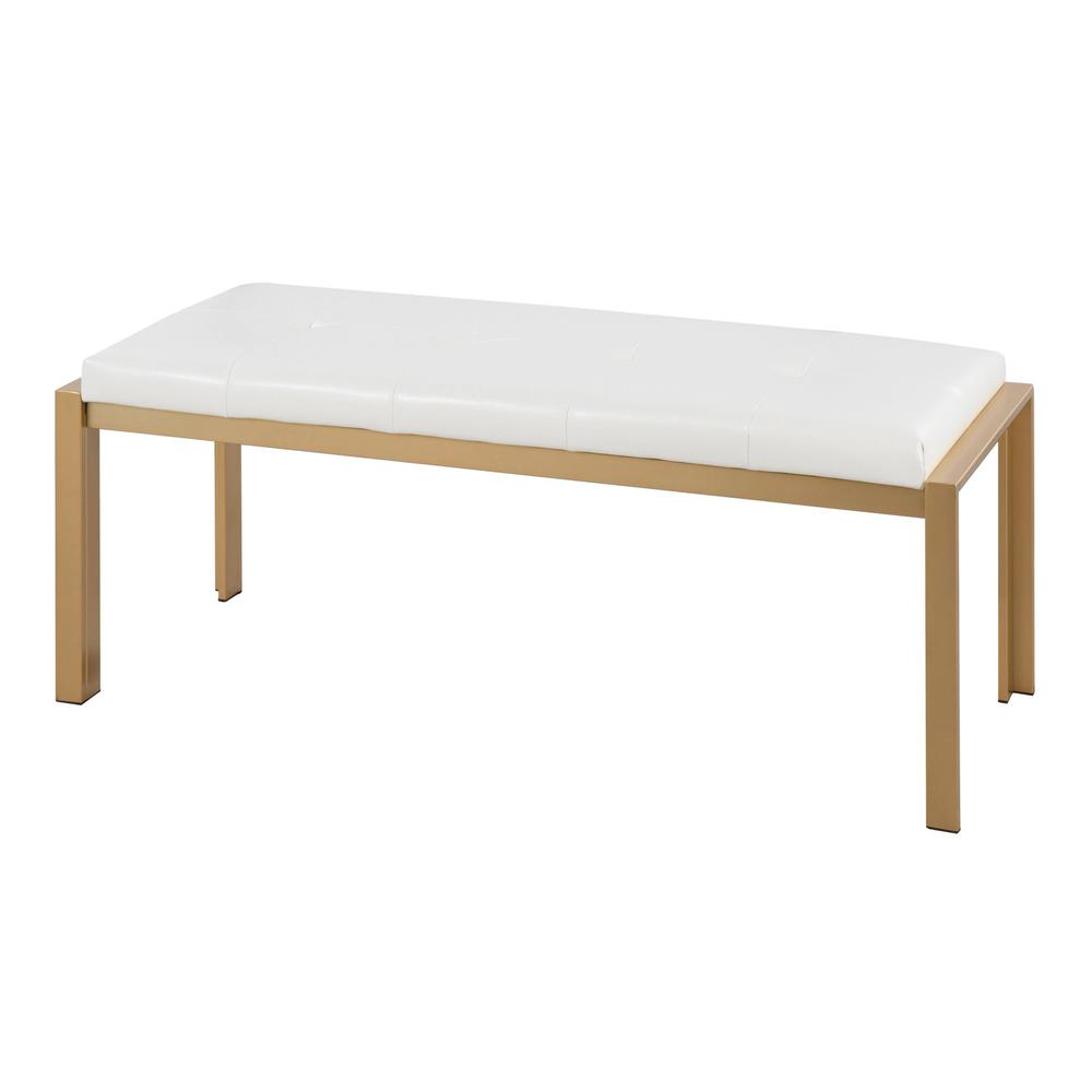 Gold Metal, White PU Fuji Bench