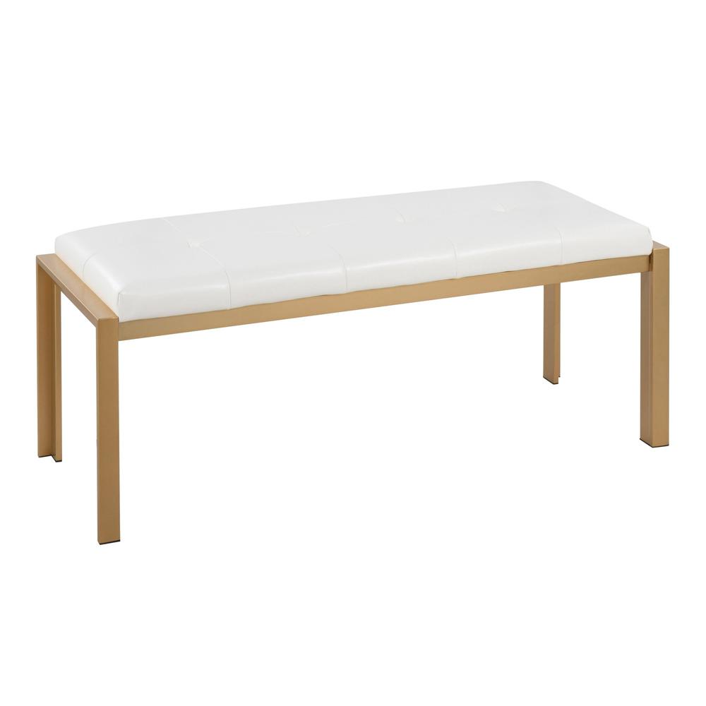 Gold Metal, White PU Fuji Bench