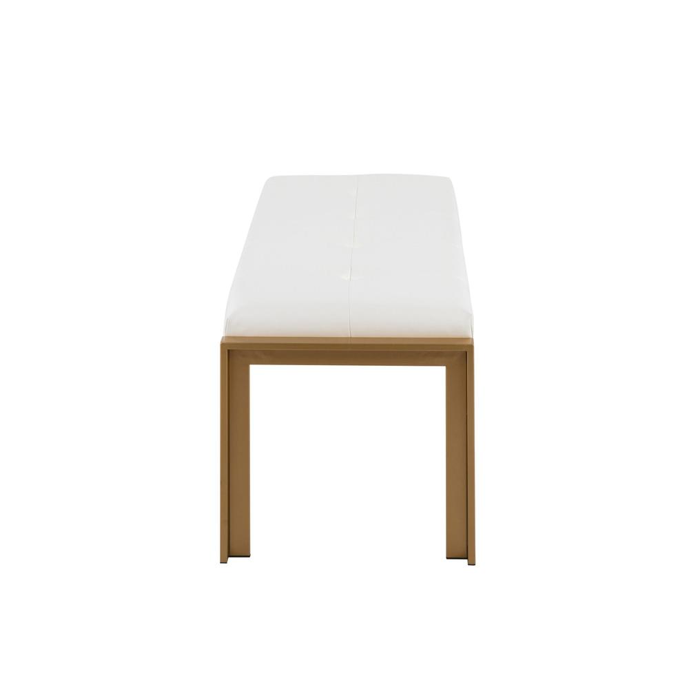 Gold Metal, White PU Fuji Bench