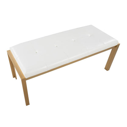 Gold Metal, White PU Fuji Bench