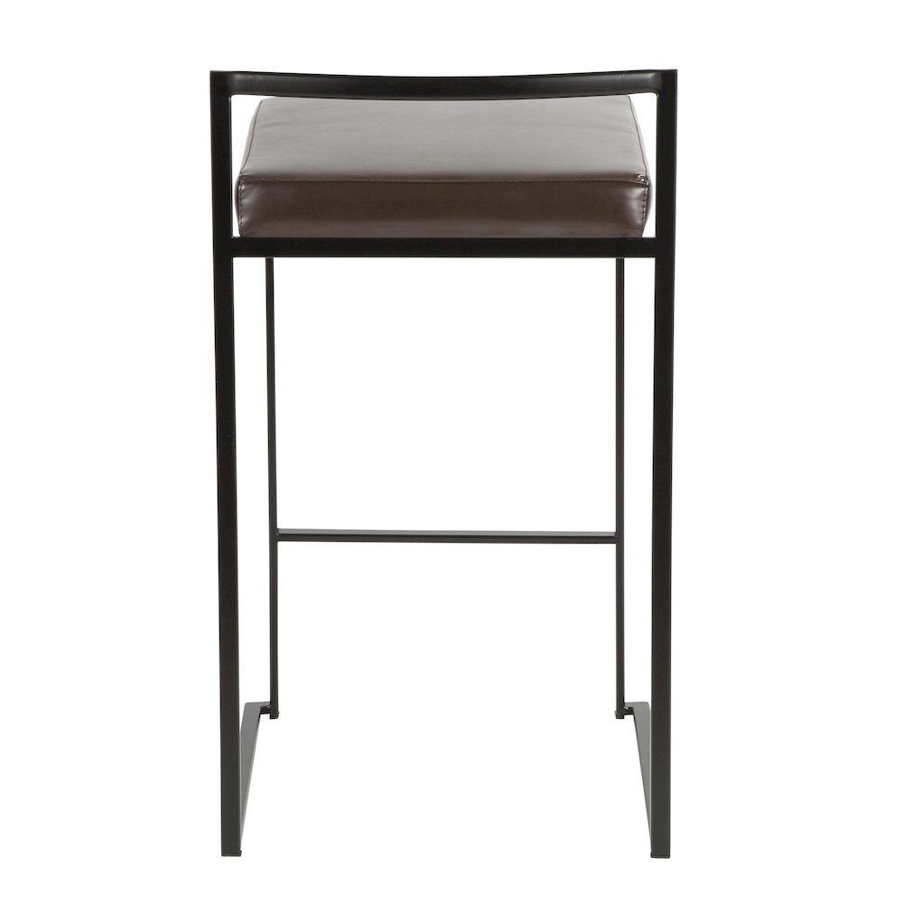 Fuji Stacker 26" Fixed-Height Counter Stool - Set of 3 in Black Metal