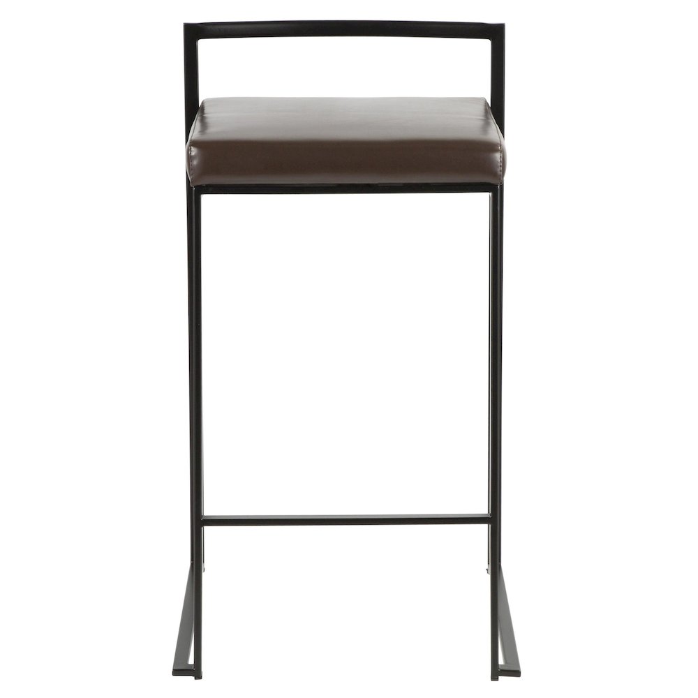 Fuji Stacker 26" Fixed-Height Counter Stool - Set of 3 in Black Metal
