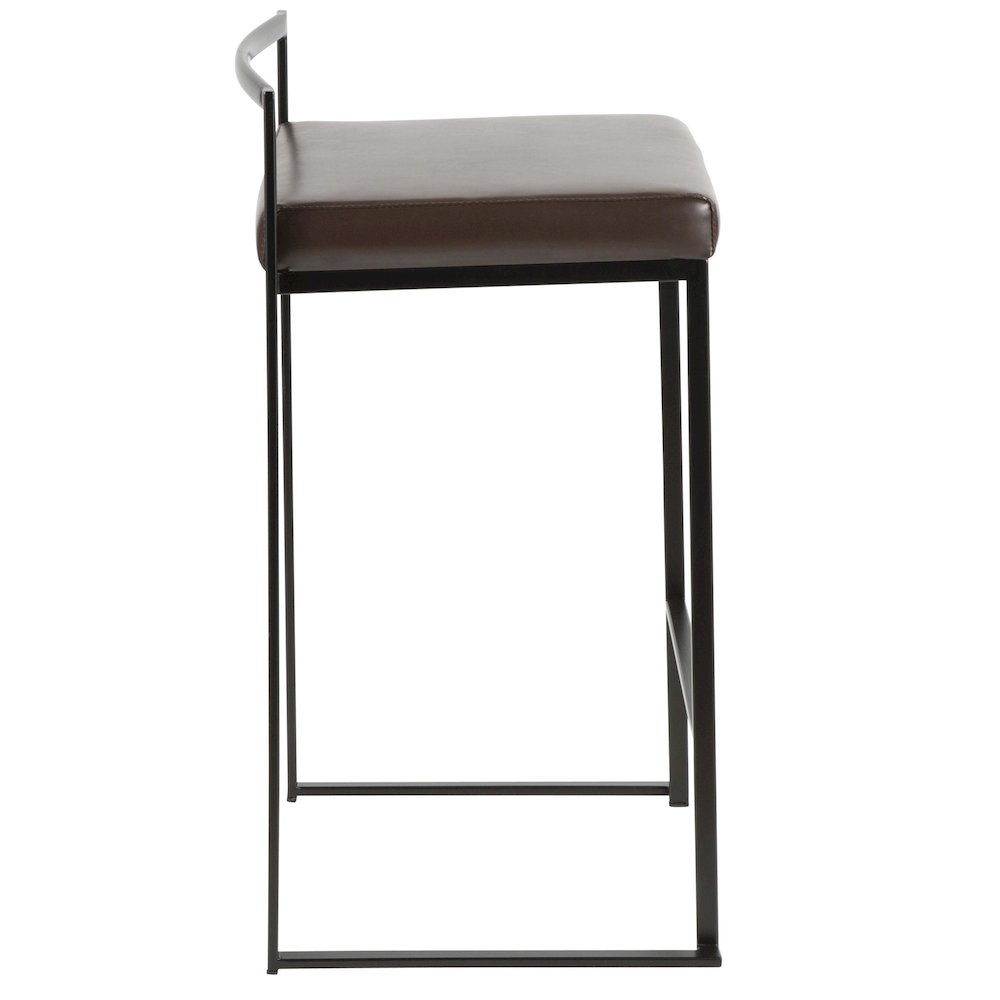 Fuji Stacker 26" Fixed-Height Counter Stool - Set of 3 in Black Metal