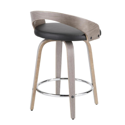 Grey Grotto 25" Fixed Height Counter Stool - Set of 2