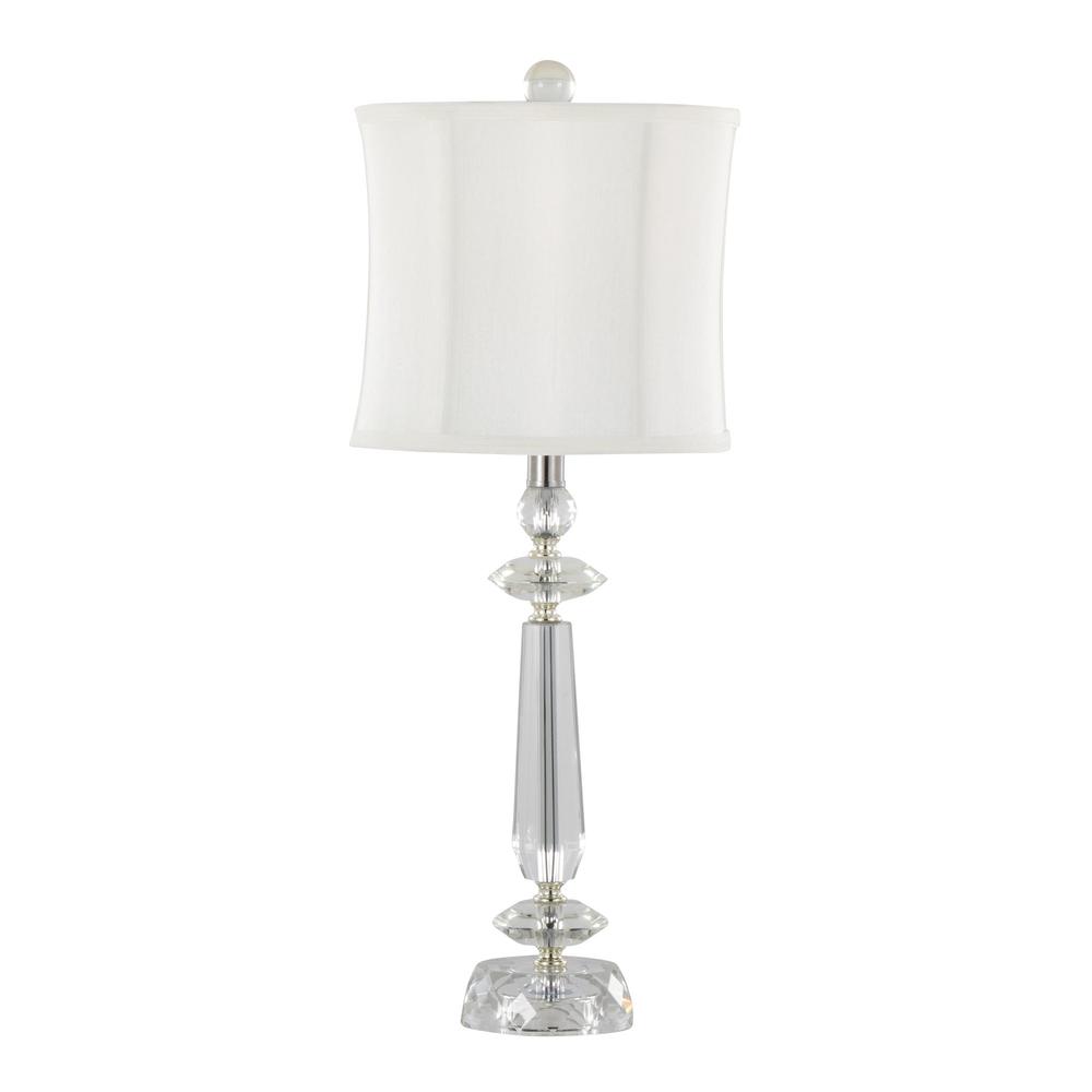 Clear Karat 25.5" Crystal Table Lamp - Set of 2