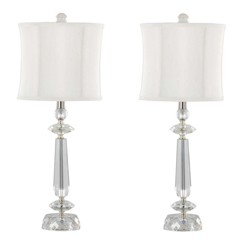 Clear Karat 25.5" Crystal Table Lamp - Set of 2