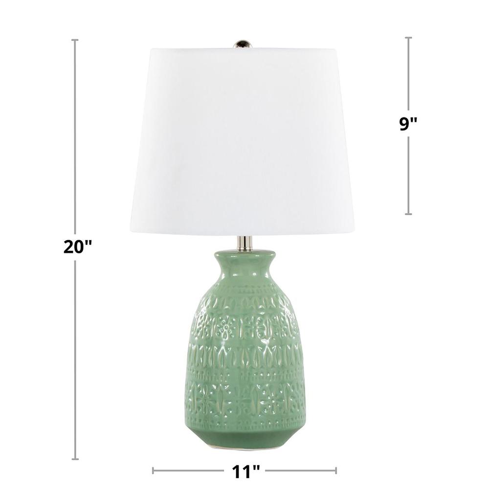 Green Claudia 20" Ceramic Accent Lamp - Set of 2