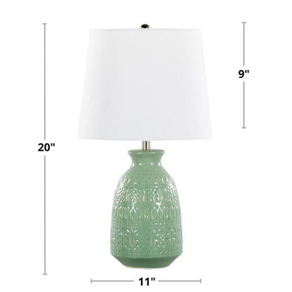 Green Claudia 20" Ceramic Accent Lamp - Set of 2