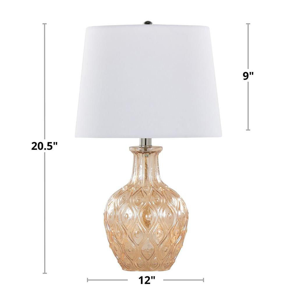 Beige Gloria Round 20" Glass Accent Lamp - Set of 2