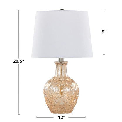 Beige Gloria Round 20" Glass Accent Lamp - Set of 2