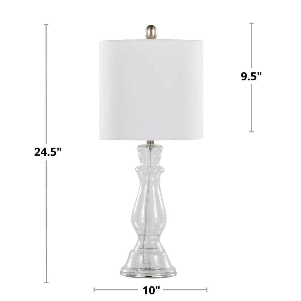 Clear Bishop 24" Glass Table Lamp - Set of 2
