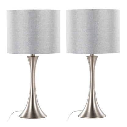 Silver Lenuxe 24" Metal Table Lamp - Set of 2