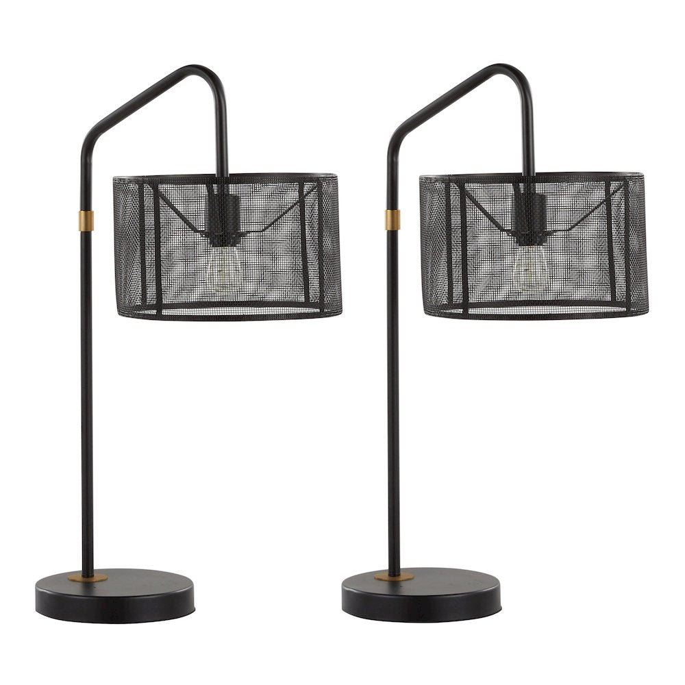 Mod Mesh 27" Metal Task Lamp with USB - Set of 2