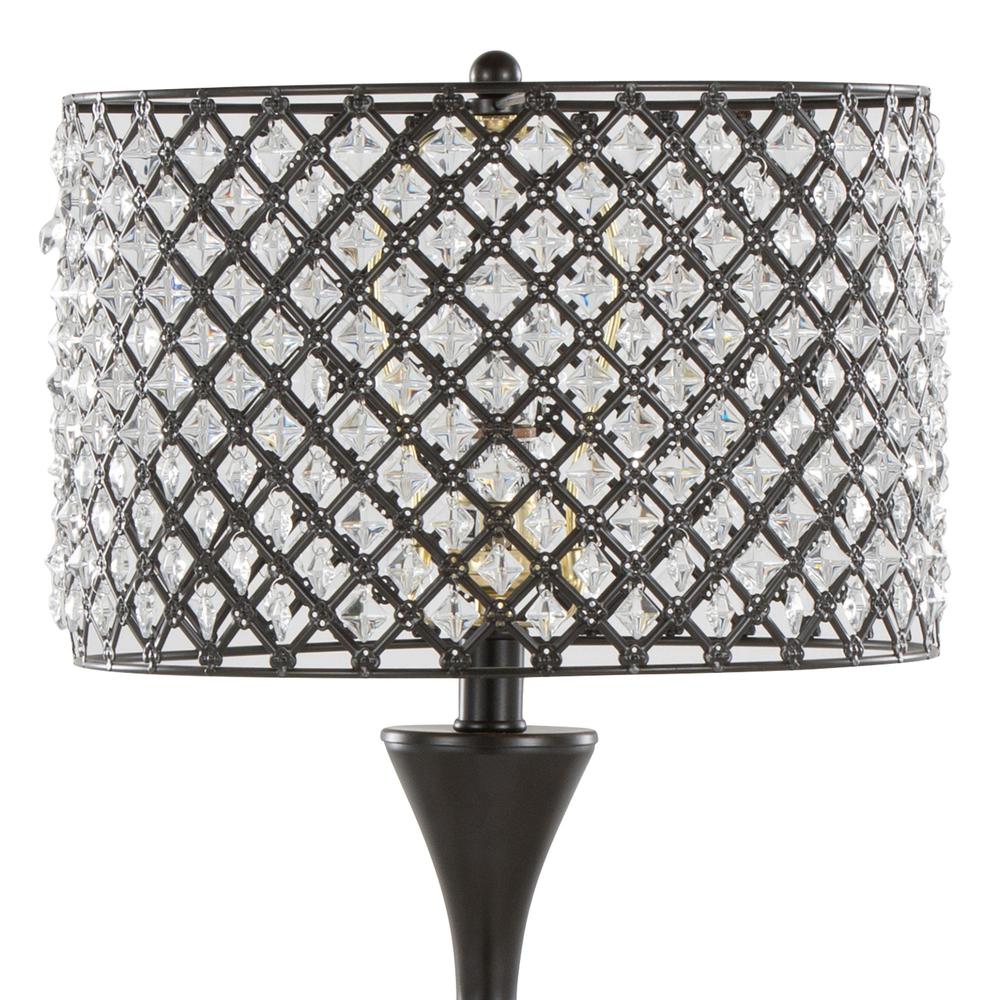 Oil Rubbed Bronze, Clear Crystal Topaz 27" Metal Table Lamp