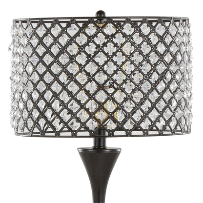 Oil Rubbed Bronze, Clear Crystal Topaz 27" Metal Table Lamp