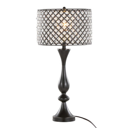 Oil Rubbed Bronze, Clear Crystal Topaz 27" Metal Table Lamp