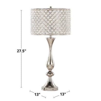 Oil Rubbed Bronze, Clear Crystal Topaz 27" Metal Table Lamp