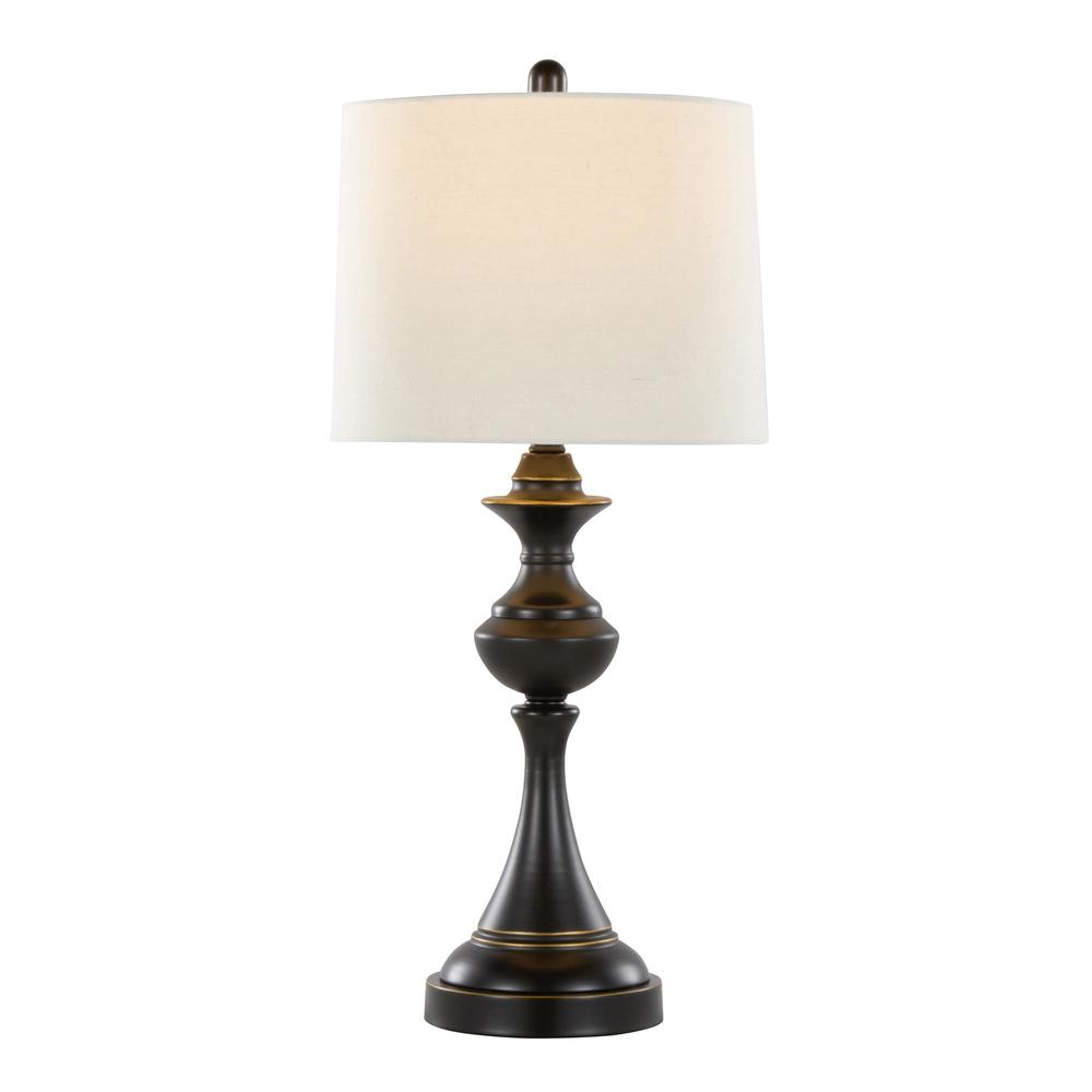 Brown Montgomery 29" Metal Table Lamp with USB - Set of 2