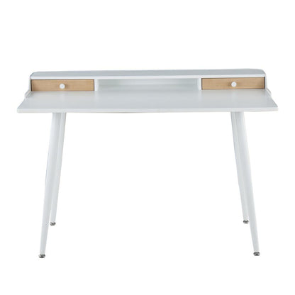 White Steel, White Wood, Natural Wood Harvey Desk