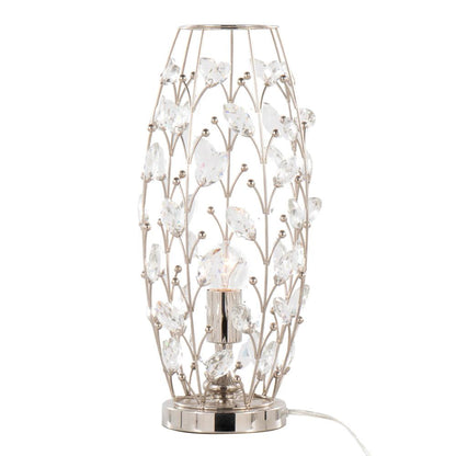 Polished Nickel, Clear Crystal Crystal Buds 18" Metal Uplight