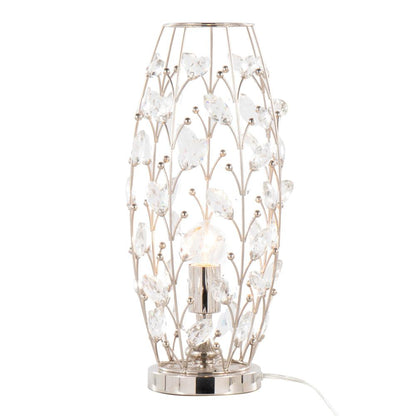 Polished Nickel, Clear Crystal Crystal Buds 18" Metal Uplight