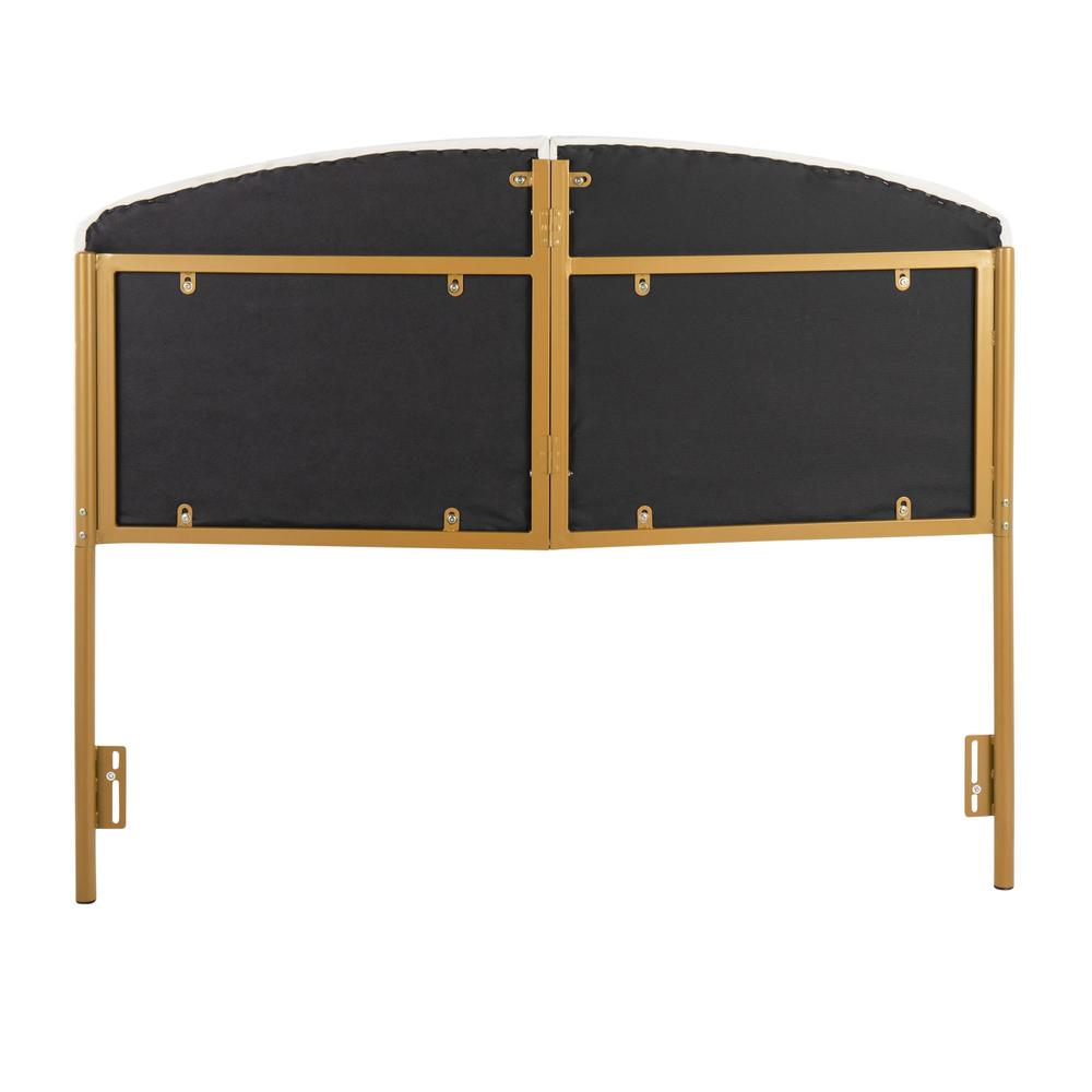 Gold Steel, Cream Velvet Lindsey Headboard