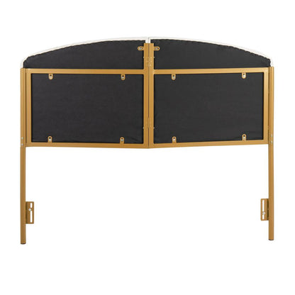 Gold Steel, Cream Velvet Lindsey Headboard