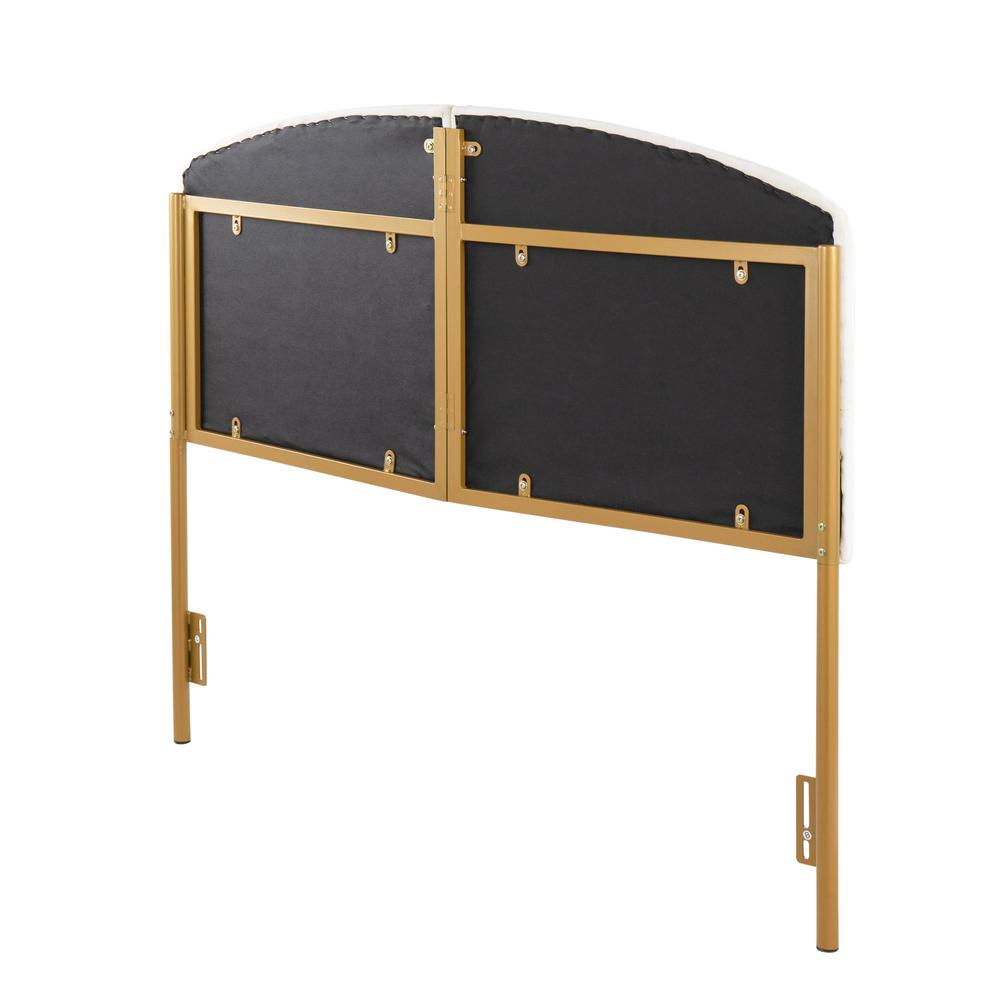 Gold Steel, Cream Velvet Lindsey Headboard