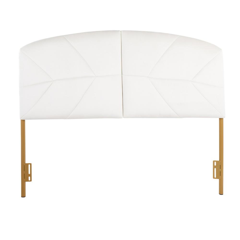 Gold Steel, Cream Velvet Lindsey Headboard