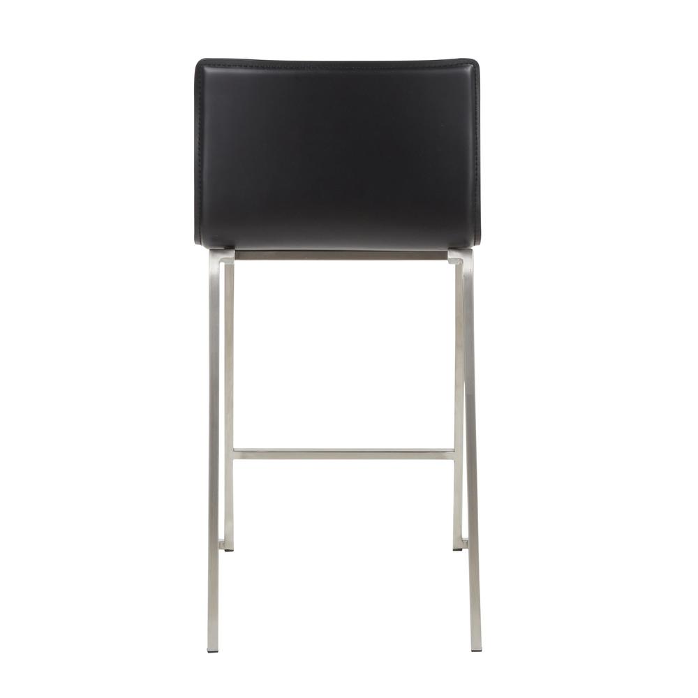 Stainless Steel, Black PU Mara Counter Stool - Set of 2