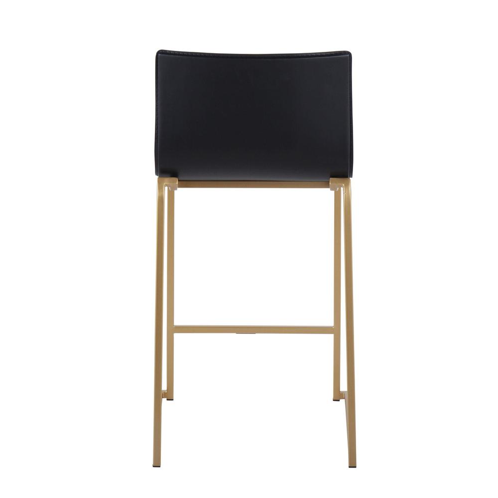 Gold Metal, Black PU Mara Counter Stool - Set of 2