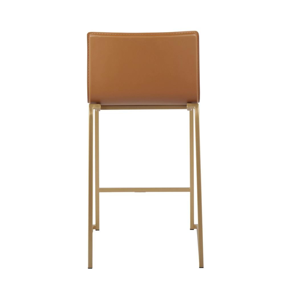 Gold Metal, Camel PU Mara Counter Stool - Set of 2