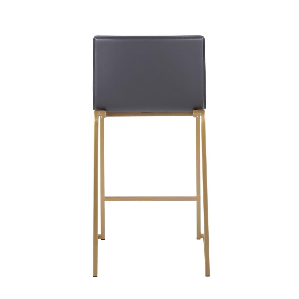 Gold Metal, Grey PU Mara Counter Stool - Set of 2