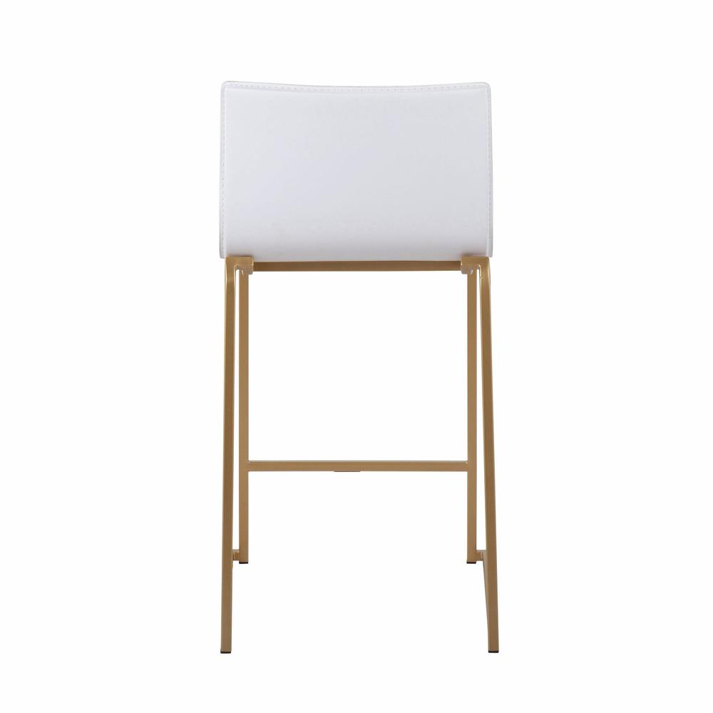 Gold Metal, White PU Mara Counter Stool - Set of 2