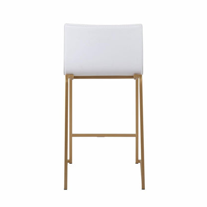 Gold Metal, White PU Mara Counter Stool - Set of 2