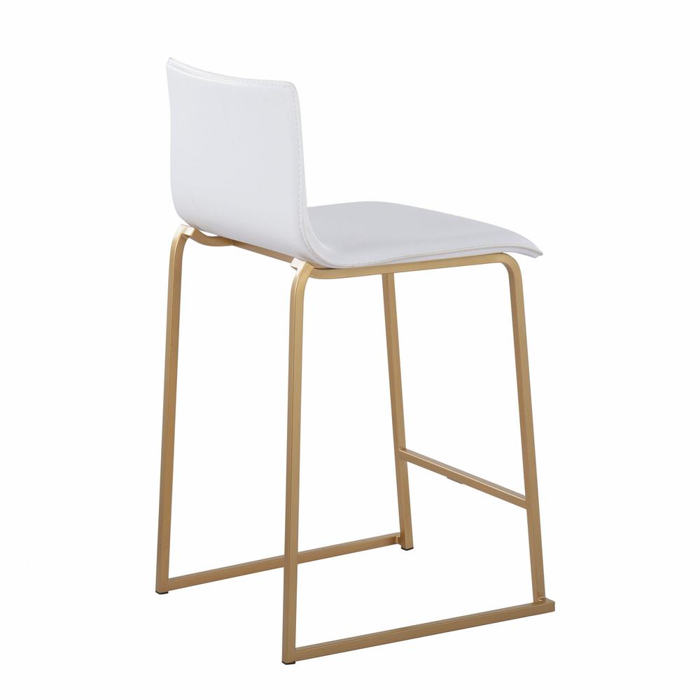 Gold Metal, White PU Mara Counter Stool - Set of 2
